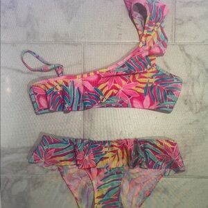 Tropical Pink Kids Swim Bikini